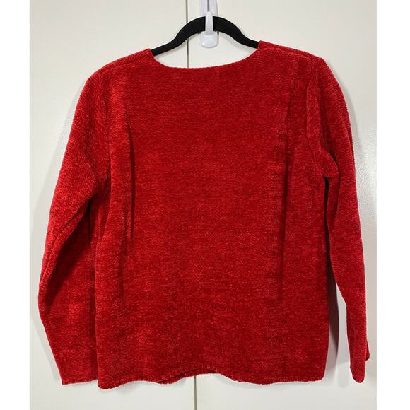Karen Scott Petites Round Neck Cable Knit Red Acrylic Sweater Size PL - Picture 6 of 8